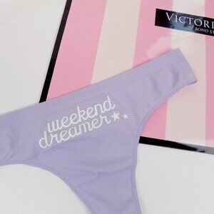 nwt victoria's secret pink logo no show seamless thong weekend dreamer